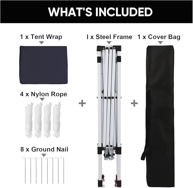 Northroad 8X8 FT Pop Up Canopy, Outdoor Instant Canopy Tent Slant Legs with Carrying Bag, Portable Gazebo Shelter for Wedding Party,Commercial Event,Patio,Garden,Beach -Dark Grey