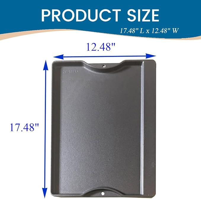 CA124B (1-Pack) 17.48x12.48 inches Cast Iron Griddle for Broil King Baron 320, 340, 420, 440, 490, Huntington 2122-64 2122-67 6020-54 6020-57 6020-64 6020-67 6023-89, Sterling 5020-54