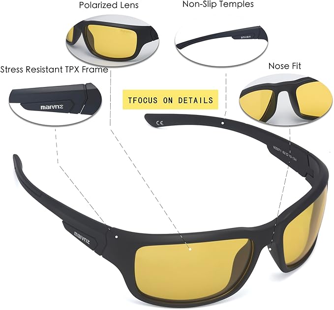 Floating Polarized Fishing Sunglasses for Men UV Protection Fishing Glasses Boating Kayaking Water Sport Glasses