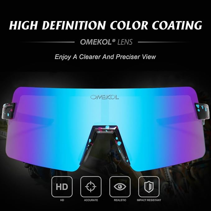 OMEKOL Two Sizes For Adults and Youth Polarized Sunglasses Men Women Outdoor Sport Baseball Glasses UV400 Cycling Eyewear