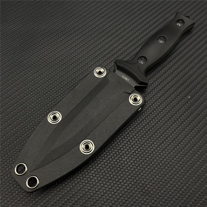 HUAAO 3.74in Dual Edge 440C Stainless Steel Blade ABS Handles Utility knife,7.3in Full Tang Fixed Blade Knife with ABS Sheath Tactical Hunting Knives for Outdoor Camping EDC and Survival