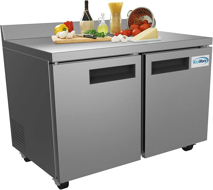 KoolMore FWT-2D-12C Commercial, Freezer Double Door, Stainless Steel