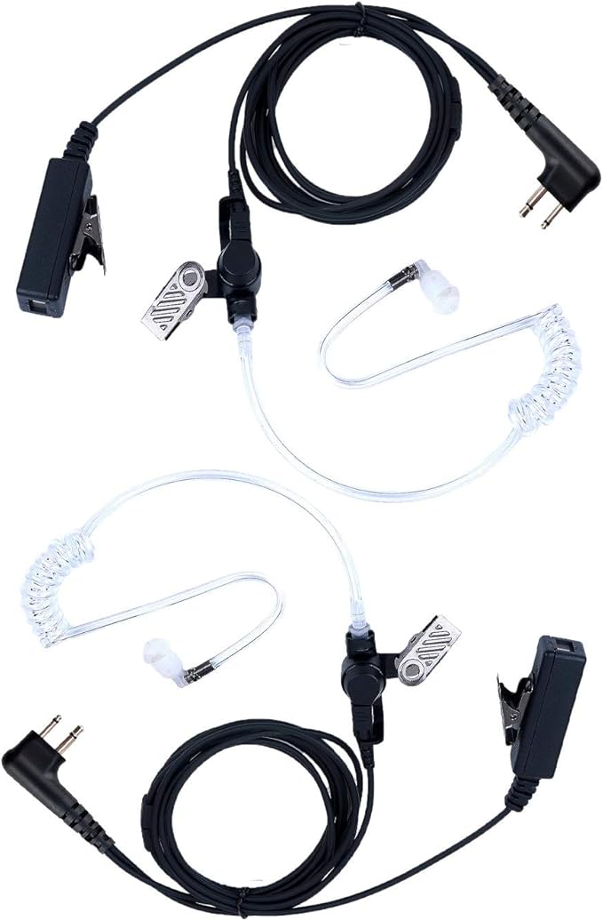 2 Pcs 2-Wire Surveillance Acoustic Tube Walkie Talkie Earpiece/Headset Compatible with Motorola Radio CP200 CP200d CLS1410 CLS1110 CLS1413 GP2000 XU1100 PRO1150 MU12(2 PCS)