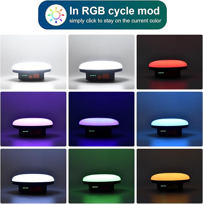 2pcs Camping Lamp 10000mAh Rechargeable 3000LM Tent Camping Light, 24Hours Long Play Time , Outdoor Night Market Night Fishing Lantern (RGB)