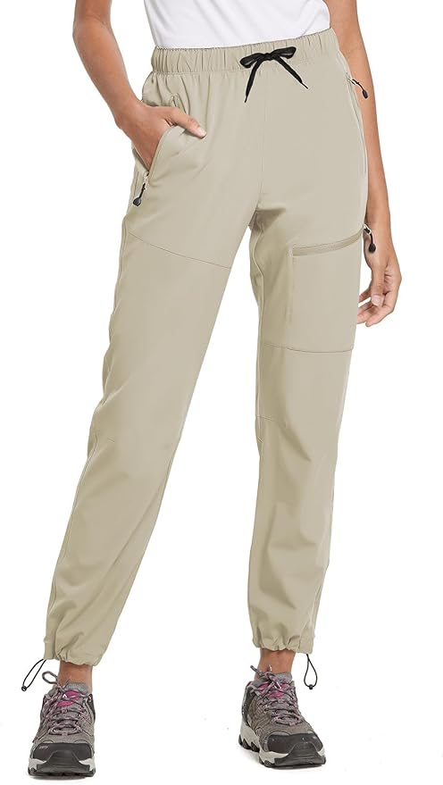 baleaf Women's Hiking Pants Quick Dry Lightweight Water Resistant Elastic Waist Cargo Pants for All Seasons