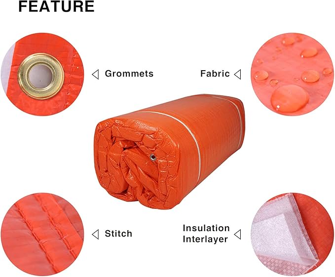 ONENESS Concrete Blanket, Construction Concrete Curing Blanket 3.6mm/0.15inch Thickness, Tarpaulin, Multipurpose Use Waterproof Tarps,12' x 24'