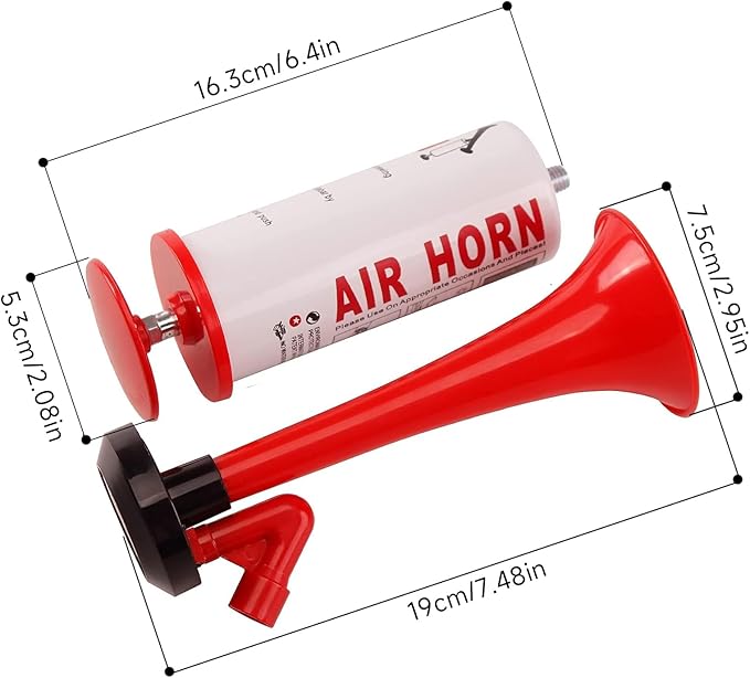 FARBIN Marine and Sports Pump Air Horn, Loud Sound Handheld Signal Boat Horn, Personal Safety Horn Alarm for Boating, Sports Events, Parties, Camping, Aggressive Animals (Handheld horn 2pcs)