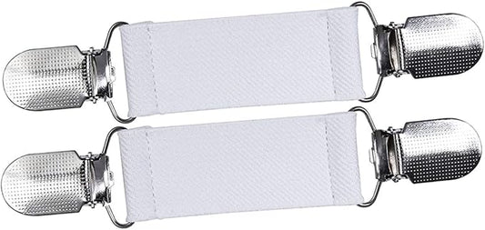 3” Bed Clip for SpotWarm, Adjustable Strap for Spot Warm King and Queen Bed Warmer, Use in Upper Two Corners to Keep Spot Warm in Place. Length 3” and Stretches, Includes - 1 Pair White