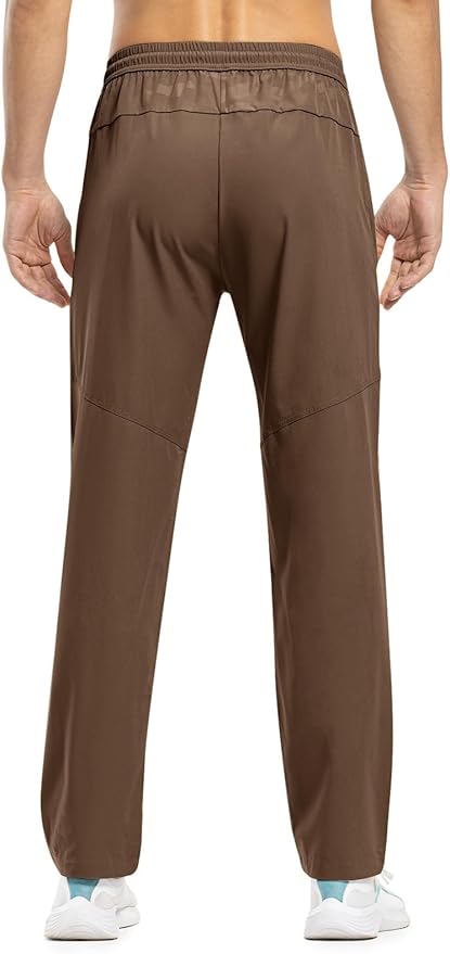 TBMPOY Men's Lightweight Hiking Travel Pants Breathable Athletic Fishing Active Joggers Zipper Pockets