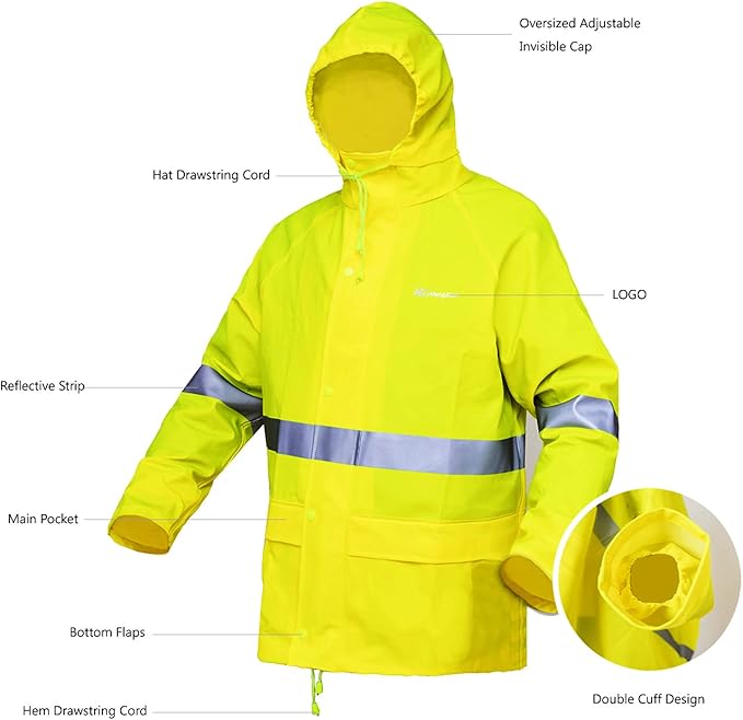 Rain Suits for Men Waterproof Heavy Duty Rain Gear Women Jacket Coat with Pants