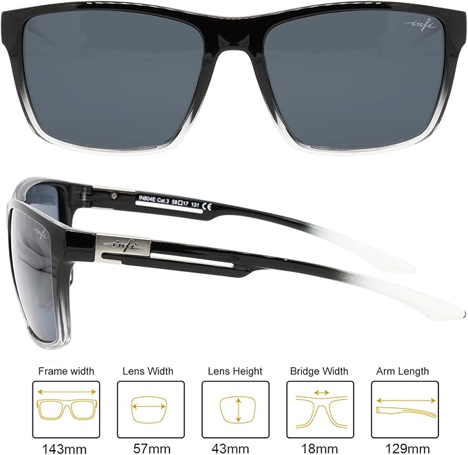 INFI Fishing Polarized Sunglasses for Men Driving Running Golf Sports Glasses Square UV Protection Designer Style Unisex