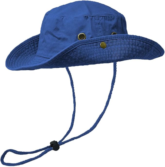Glory Max Washed Cotton Bucket Hat with Chin Strap Fishing Sun Safari Boonie Cap