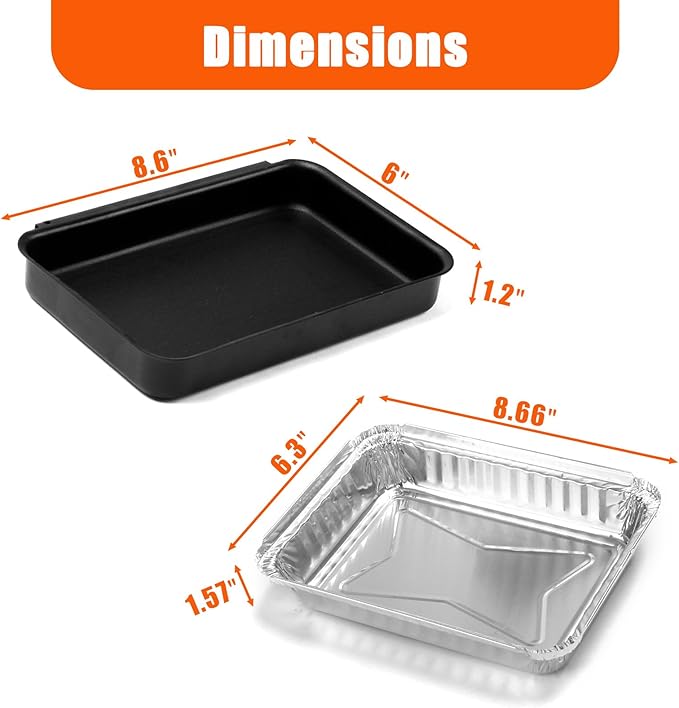 for Weber Drip Pan Replacement 93305 Catch Pan for Weber with 20-Pack 6415 Foil Grease Tray Liners | Grease Catcher for Weber Genesis & Spirit Grills Silver/Gold/Platinum1000-5500 Summit Grills