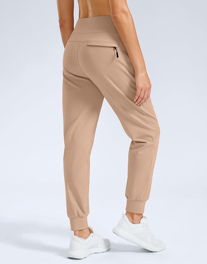 G Gradual Women's Fleece Lined Joggers Water Resistant Hiking Pants High Waisted Winter Thermal Sweatpants 3 Zipper Pockets