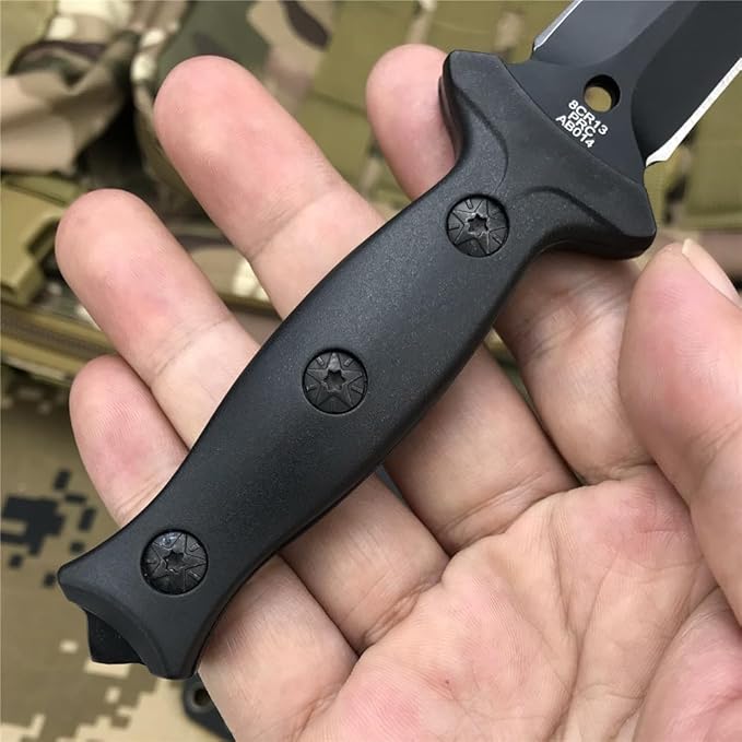HUAAO 3.74in Dual Edge 440C Stainless Steel Blade ABS Handles Utility knife,7.3in Full Tang Fixed Blade Knife with ABS Sheath Tactical Hunting Knives for Outdoor Camping EDC and Survival