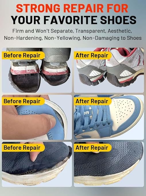 Professional Waterproof Shoe Repair Adhesive: Strongly Fixes Cracks and Debonding, No Whitening or Hardening, for Sports Shoes, Leather Shoes, and Boots