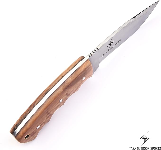 Fixed Blade Knife – Handmade 9" Skinner Hunting Knife For Men With Olive Wood Handle, 1095c Steel Full Tang Bushcraft Knife With Sheath, For Camping, Survival and Outdoor Use