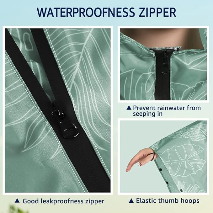 ANYOO Waterproof Rain Poncho Lightweight Reusable Hiking Hooded Coat Jacket for Outdoor Activities
