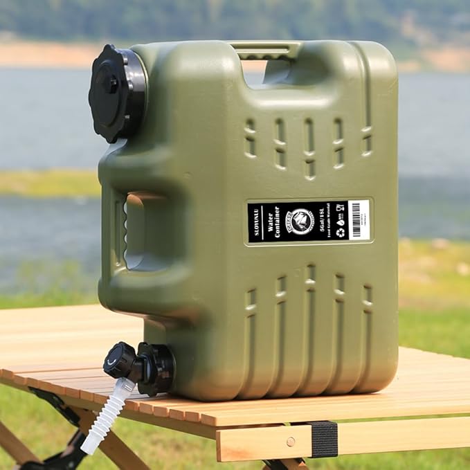 5 Gallon Water Jug with Spigot, BPA Free Leak-Proof Camping Water Container, Portable Emergency Water Storage for Outdoor Hiking, Home Use, Camping Essentials