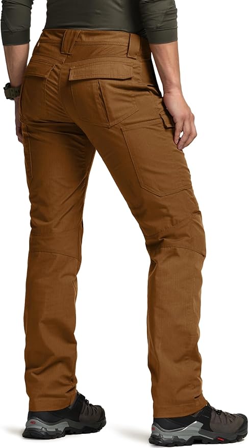 CQR Women's Flex Stretch Tactical Pants, Water Resistant Ripstop Cargo Work Pants with Pockets for Outdoor & Hiking