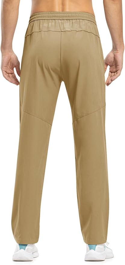 TBMPOY Men's Lightweight Hiking Travel Pants Breathable Athletic Fishing Active Joggers Zipper Pockets