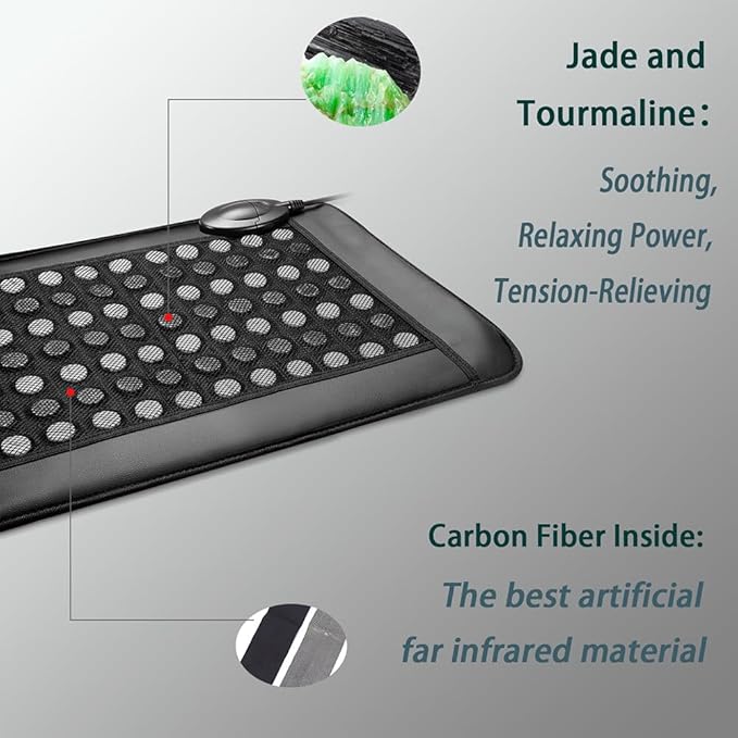 Infrared Heating Pad -EMF Free-Timed Auto Shutdown-Jade Stones 2025