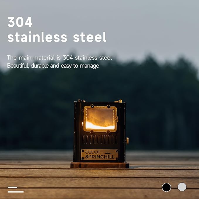 Camping Oil Lamp Portable Stove Hanging Kerosene Lantern for Outdoor Lighting Warming Black