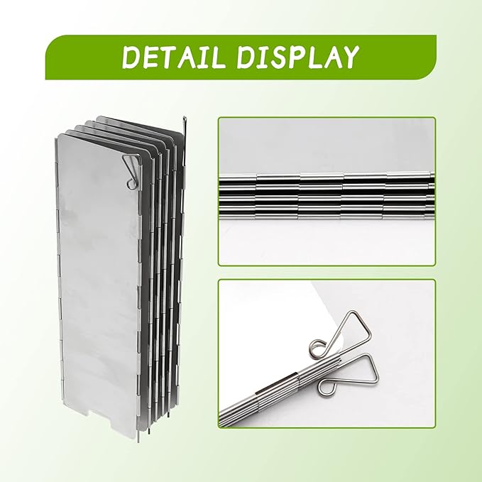 2pcs Camping Stove Windscreen Wind Shield 10 Panels Aluminium Alloy Folding Wind Screen for Stove Camping Backpacking Hiking Picnicking