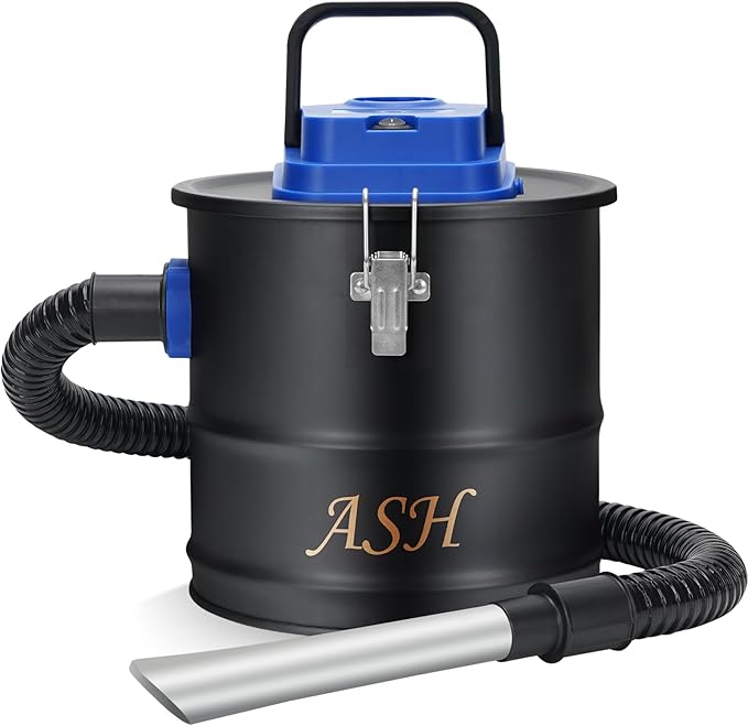 Ash Vacuum Cleaner -2.6 Gallon Fireplace Ash Vac with 800w Powerful Hose Non-Woven Dust Separator | Dry Stove Vacuum for Fireplaces Pellet Grill Wood Stove Fire Pits Blue