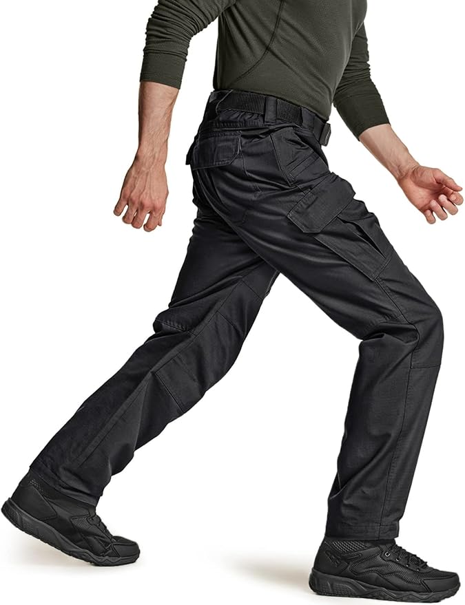 CQR Men's Tactical Pants, Water Resistant Ripstop Cargo Pants, Lightweight EDC Work Hiking Pants, Outdoor Apparel