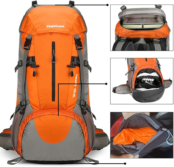 70L Hiking Backpack with Rain Cover Lightweight Travel Backpack Waterproof Camping Backpack
