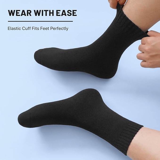 SIMIYA 5 Pairs Merino Wool Socks for Men, Thick Winter Wool Hiking Socks, Warm Breathable Crew Mens Socks