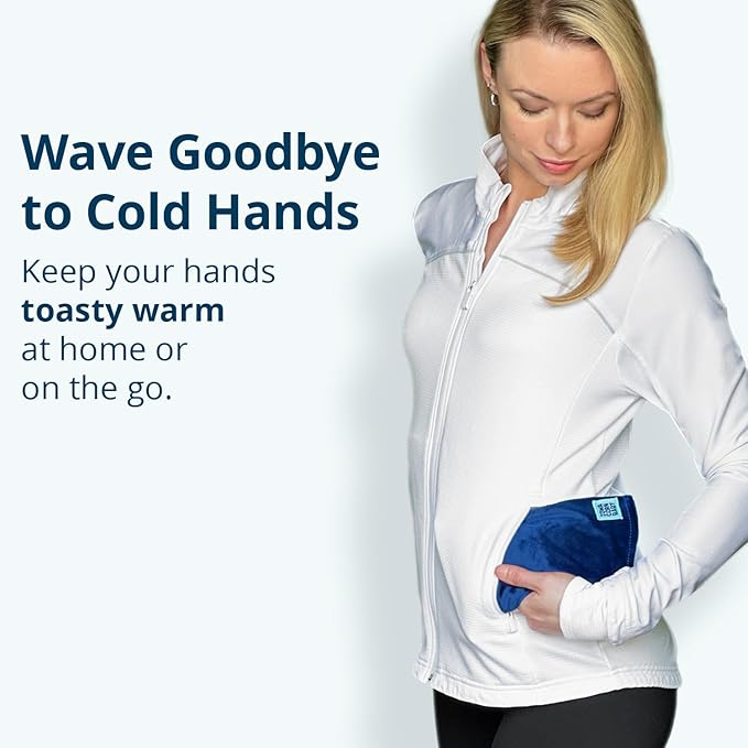 Mini - Microwavable Heating Pad & Reusable Cold Pack - Weighted Heating Pad for Cold Hands, Sore Neck, Achy Wrists - 4” x 8” - 1 lb (Oasis Blue)