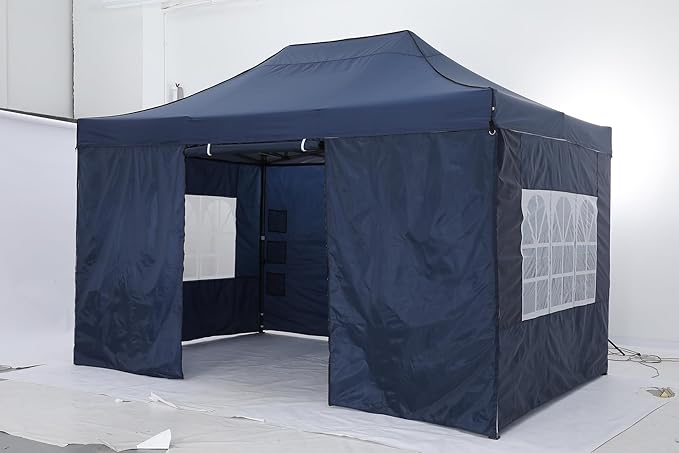 COBIZI 10x15 Pop Up Canopy with 4 Sidewall,Heavy Duty Canopy UPF 50+ All Season Wind Waterproof Commercial Outdoor Wedding Party Tents for Parties Gazebo with Carry Bag(10 x 15 ft Gray)