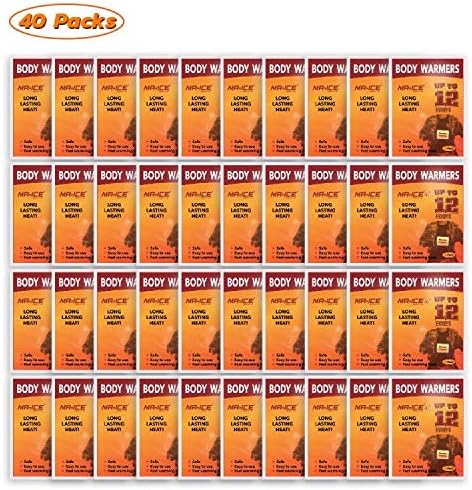 MR.ICE 7/14/20/40 Packs Body Warmers Large Pads for Women Men Kids, with Adhesive Backing Gives 12 Hours Warm (5.1" x 3.7"), Big Heat Sticker for Camping Hiking