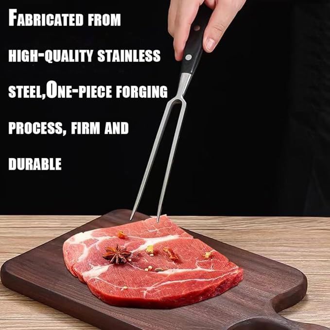Better-Love Chef pro Stainless Steel Carving Fork Barbecue Fork BBQ Tools Meat Forks 12 Inch,Suitable for kitchen, BBQ(12 inch) (black)