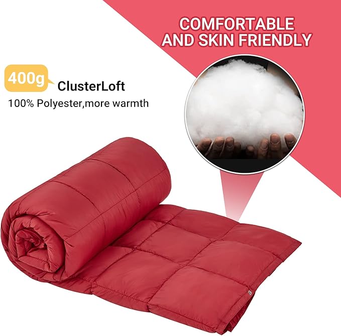 KingCamp Camping Blanket Lightweight, Multifunctional Warm Puffy Outdoor Blanket with Snap Button, Water Repellent, Packable, for Travel, Airplane, Hiking, Picnic
