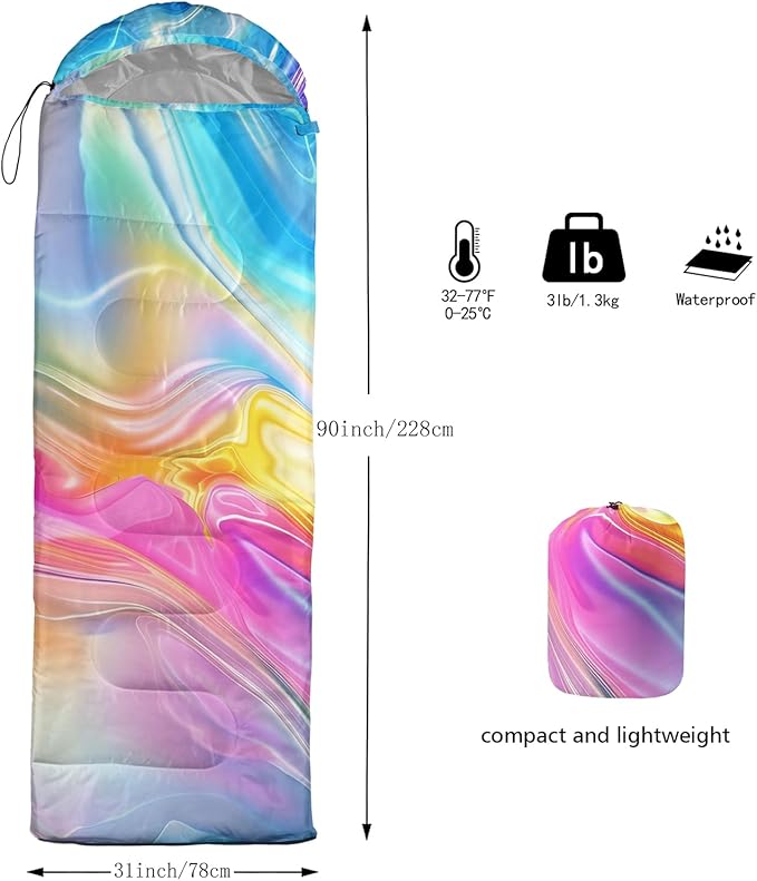 Print sleeping bag,sleeping bags,Outdoor Camping Sleeping Bag,Suitable For Children Boys And Girls Portable,Waterproof,Compact And Lightweight,Great For Outdoor Camping,Backpacking And Hiking