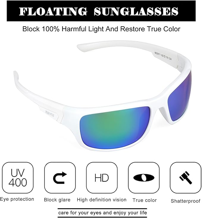 Floating Polarized Fishing Sunglasses for Men UV Protection Fishing Glasses Boating Kayaking Water Sport Glasses