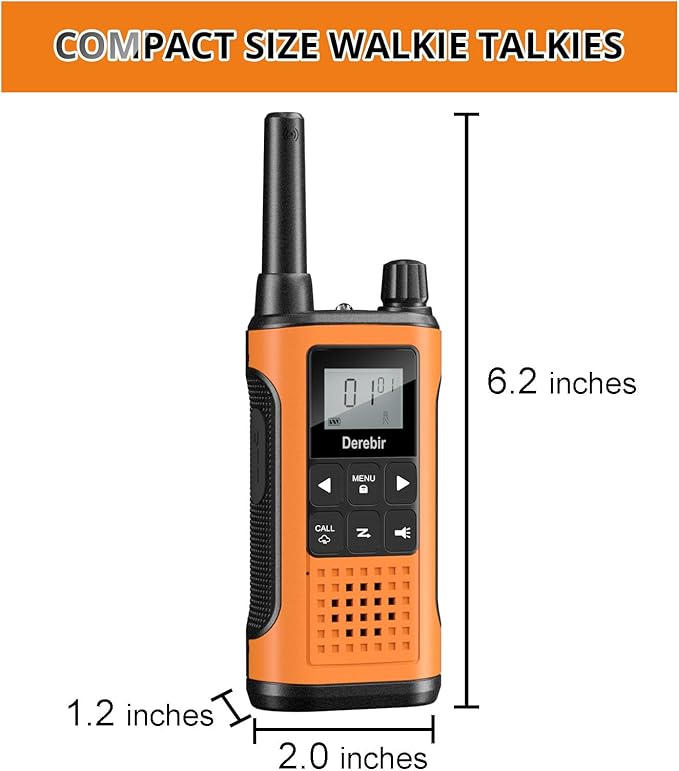 Walkie Talkies Long Range for Adults-2 Pack Rechargeable Walkie Talkies 22 FRS Channels 2-Way Radios with NOAA Weather Alert,VOX,Flashlight and 1500mAh Li-ion Battery for Family Camping Hiking