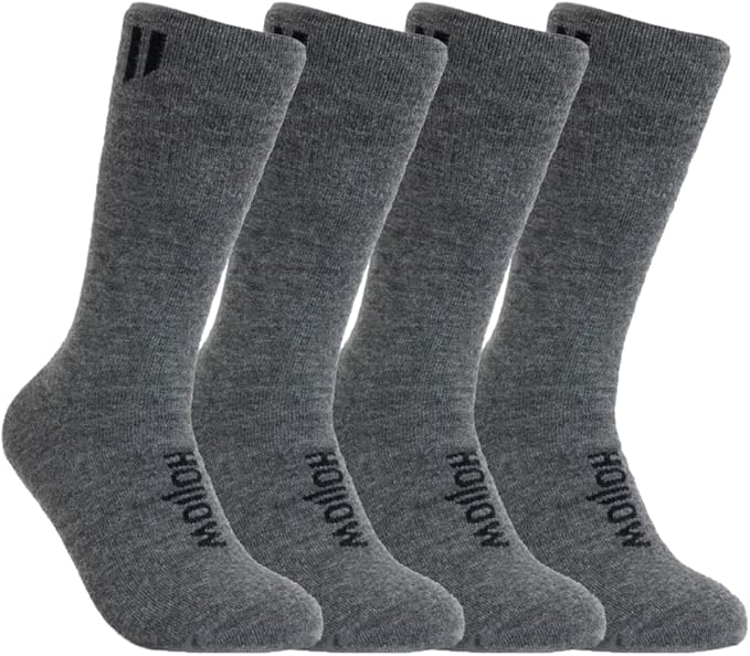 HOLLOW Alpaca Boot Socks for Men and Women, Moisture Wicking Alpaca Socks for Hiking, Running, Temperature Regulating