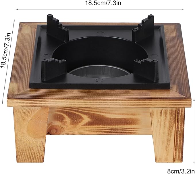 JUSTHERE Wood Alcohol Stove, Japanese Portable Small Wood Camping Stove for Outdoor Picnic, Travel, Alcohol Stove for Soup Pot Roasting Pan Kettle