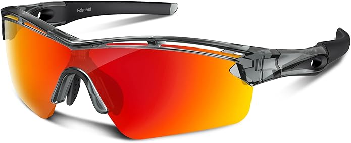 Rosemal Sports Sunglasses Polarized Cycling Sunglasses Running Driving Fishing Hiking for Men Women UV400 TAC TR90