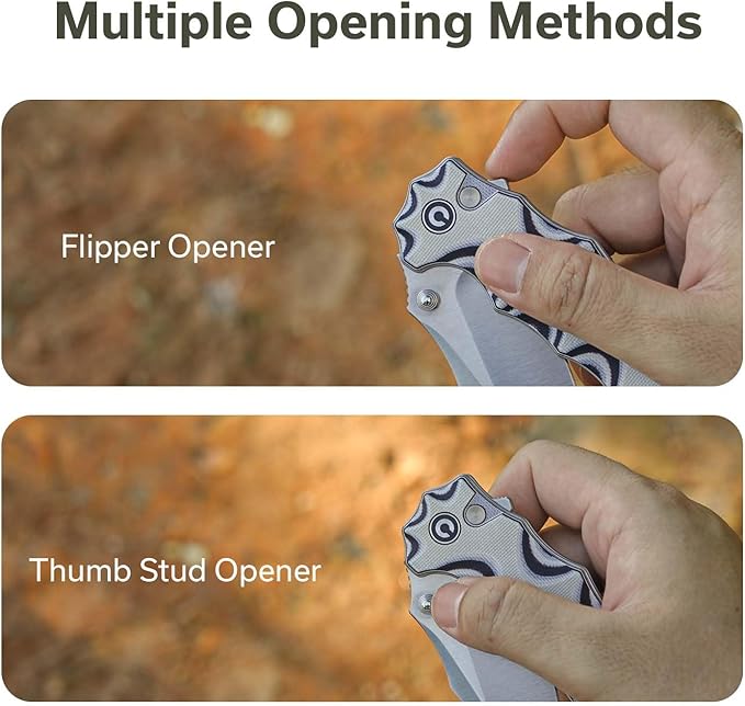 CIVIVI Natterjack Pocket Folding Knife, 3.19" 14C28N Blade G10 Handle with Reversible Clip, Thumb Stud & Flipper Opener Knife for Camping Hiking EDC C24028-3 (White and Black)