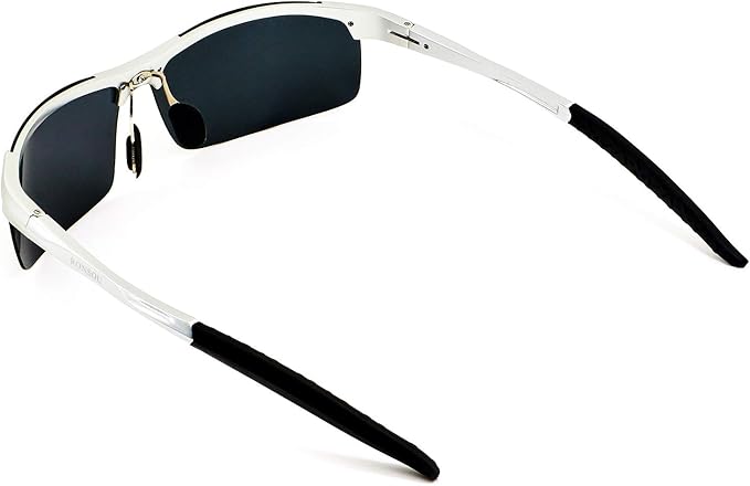 RONSOU Mens Sunglasses Polarized Sport UV Protection Ultralight Al Mg Sunglasses for Men Fishing Driving Golf
