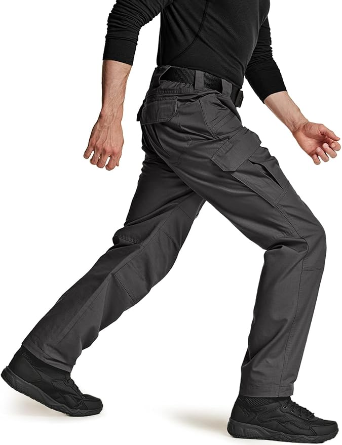 CQR Men's Tactical Pants, Water Resistant Ripstop Cargo Pants, Lightweight EDC Work Hiking Pants, Outdoor Apparel