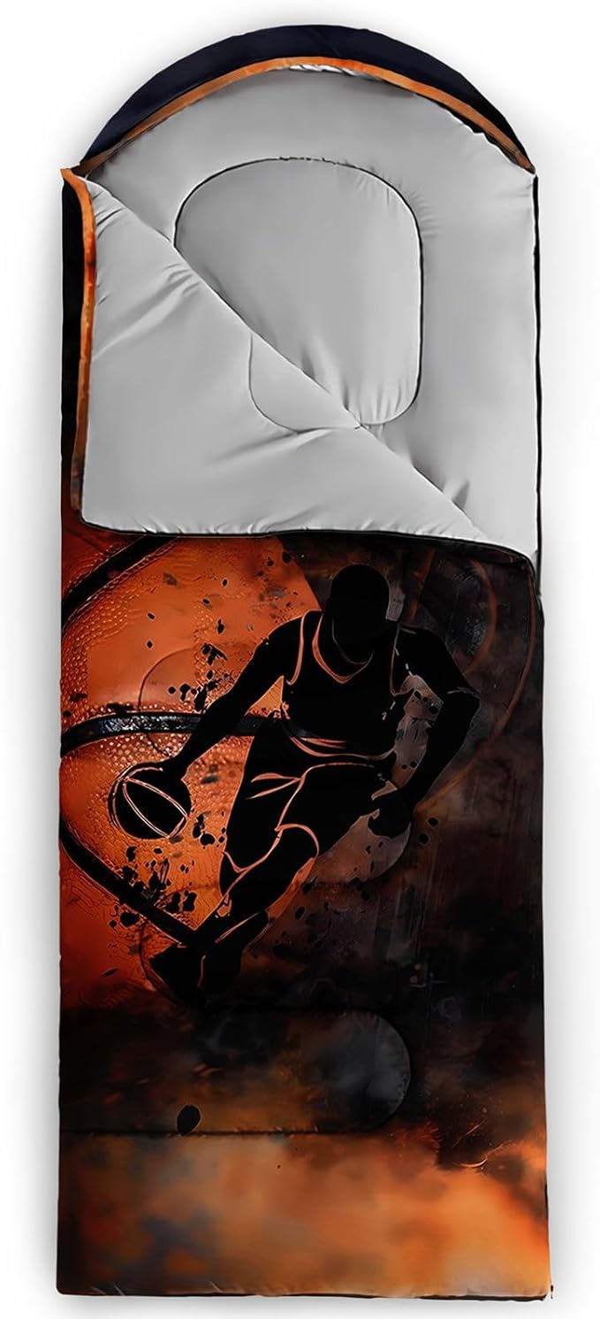 Kids Sleeping Bag for Boys Girls,Checkerboard Cat Print-Lightweight Warm Portable Outdoor Indoor-Waterproof Cold Weather Resistant Sleeping Bag for Camping Hiking