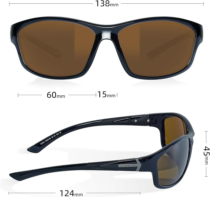 B.N.U.S Corning glass lenses polarized sunglasses for men and women UV400 Protection for Fishing Cycling Driving Italy made