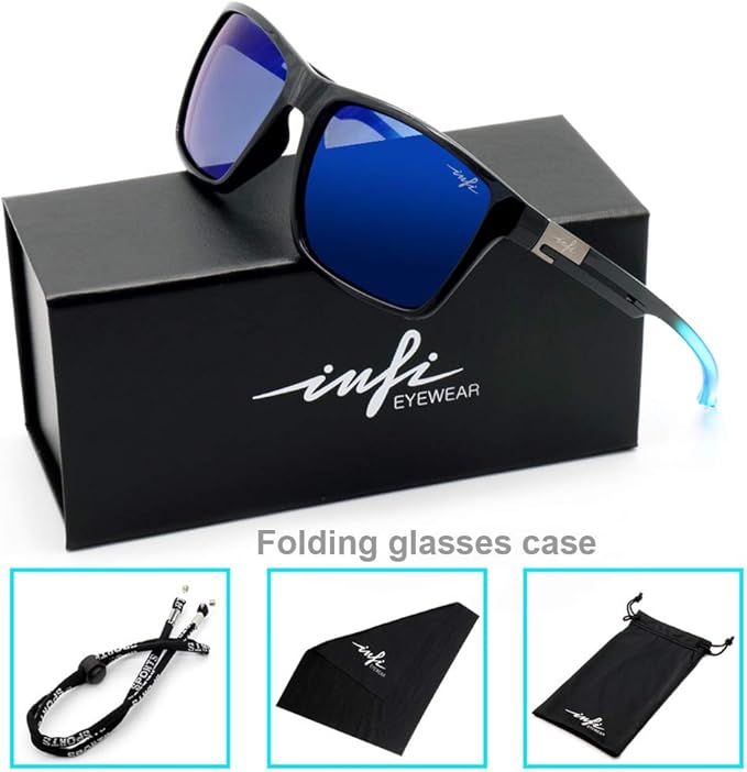 INFI Fishing Polarized Sunglasses for Men Driving Running Golf Sports Glasses Square UV Protection Designer Style Unisex