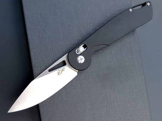 Eafengrow EF950 Folding Knife Pocket Knives D2 Steel Blade G10 Handle Ball Bearing with Pocket Clip Outdoor Camping Knifes(Black)